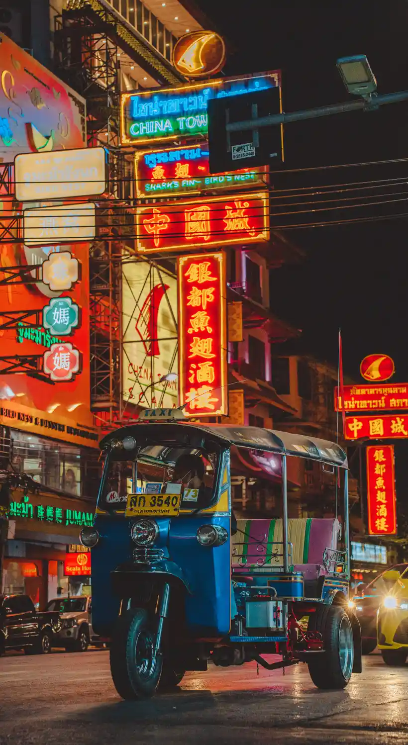 Yaowarat street life, neon signs, side streets, and dried goods shops photo 2