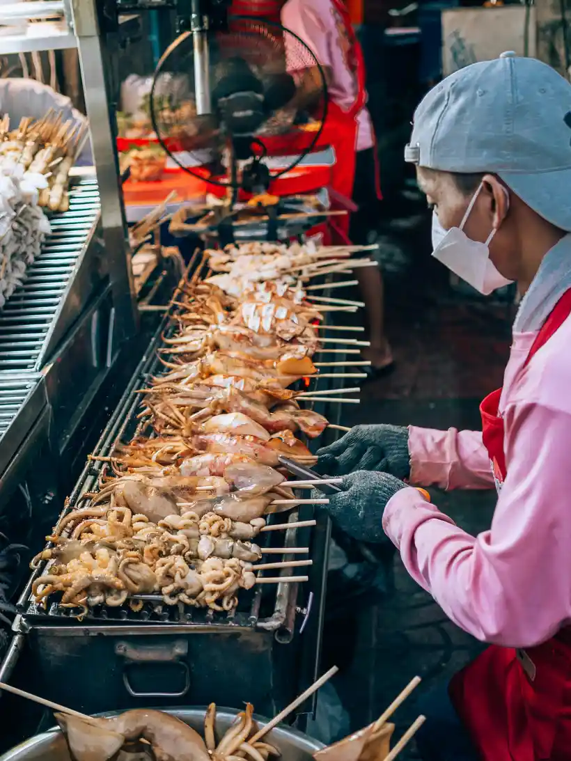 Yaowarat roast duck, seafood grill, and street-food skewers photo 2