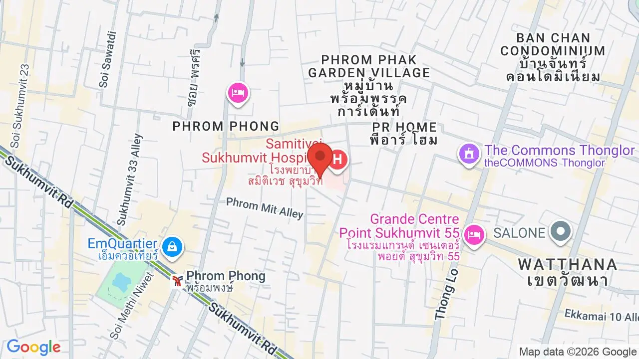 Map showing location of American School of Bangkok