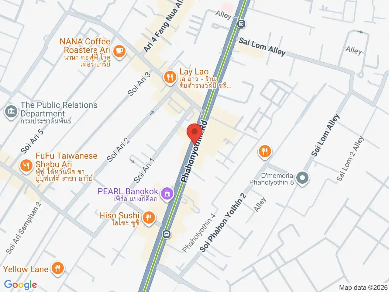 Map showing the location of Ari station