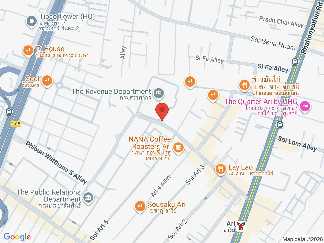 Large Google map centered on Ari