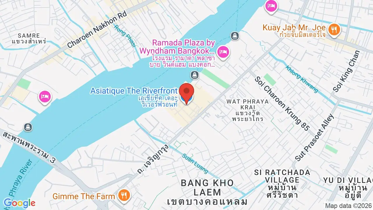 Map showing location of Asiatique The Riverfront