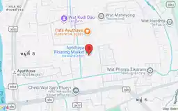 Static map showing Ayothaya Floating Market in Ayutthaya