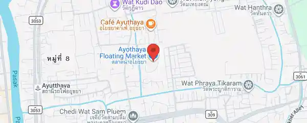 Static map showing Ayothaya Floating Market in Ayutthaya