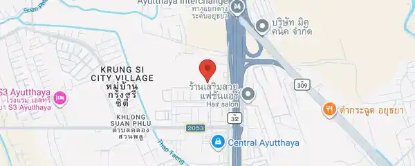 Static map showing Ayutthaya City Park in Ayutthaya