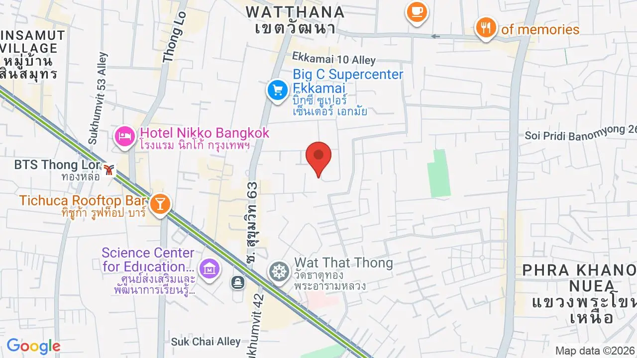 Map showing location of Baan Aksorn Thai Language School
