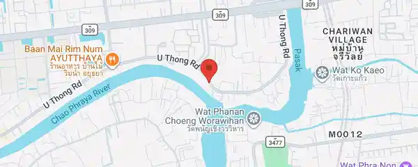 Static map showing Baan Pomphet in Ayutthaya