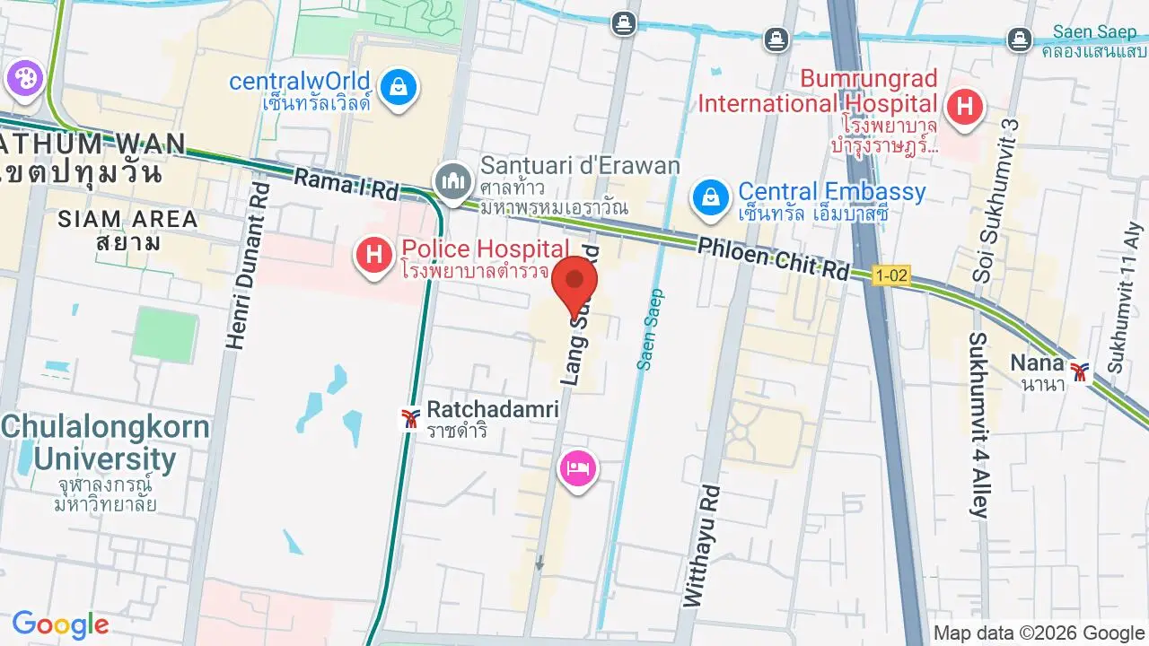 Map showing location of Baannok Bangkok