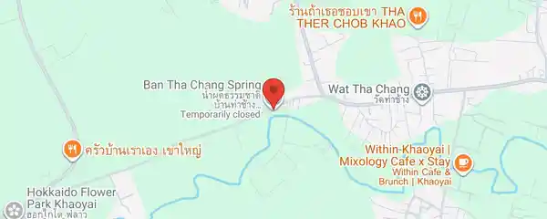 Static map showing Ban Tha Chang Spring in Khao Yai
