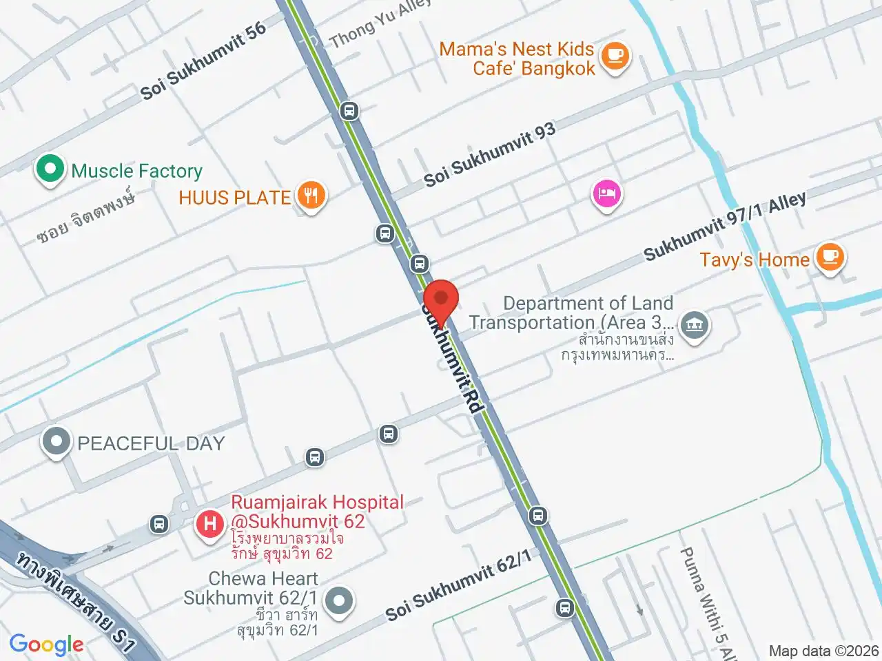 Map showing the location of Bang Chak station