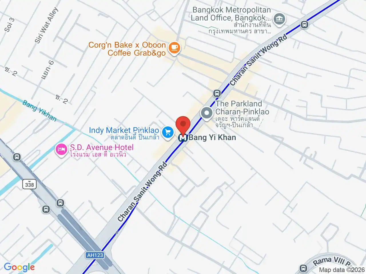 Map showing the location of Bang Yi Khan station