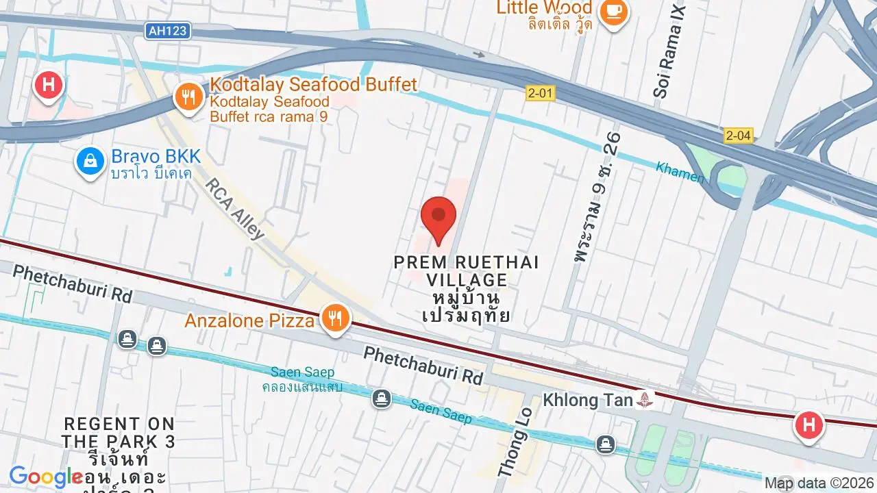 Map showing location of Bangkok Hospital