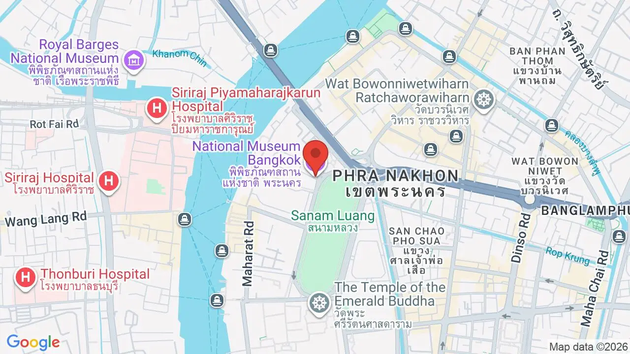 Map showing location of Bangkok National Museum