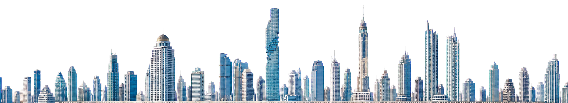 Bangkok skyline with State Tower, King Power MahaNakhon, Baiyoke Tower II, ICONSIAM, and surrounding high-rises
