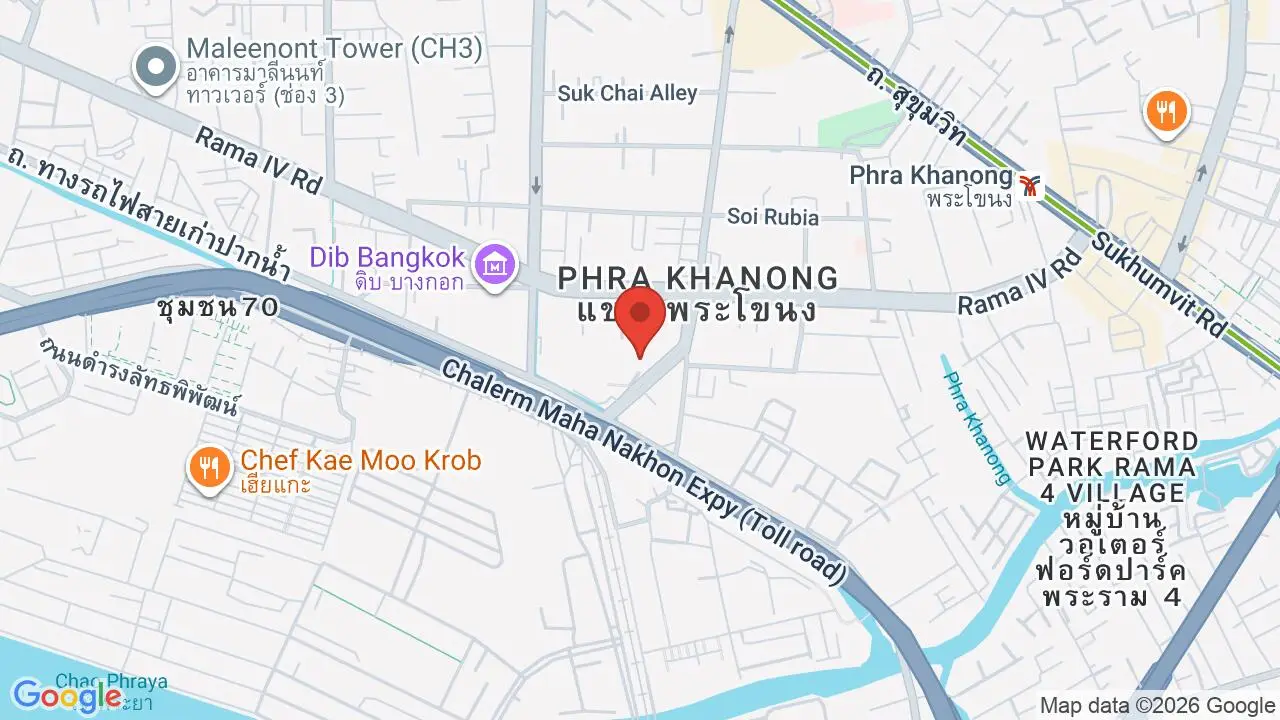 Map showing location of Bangkok University