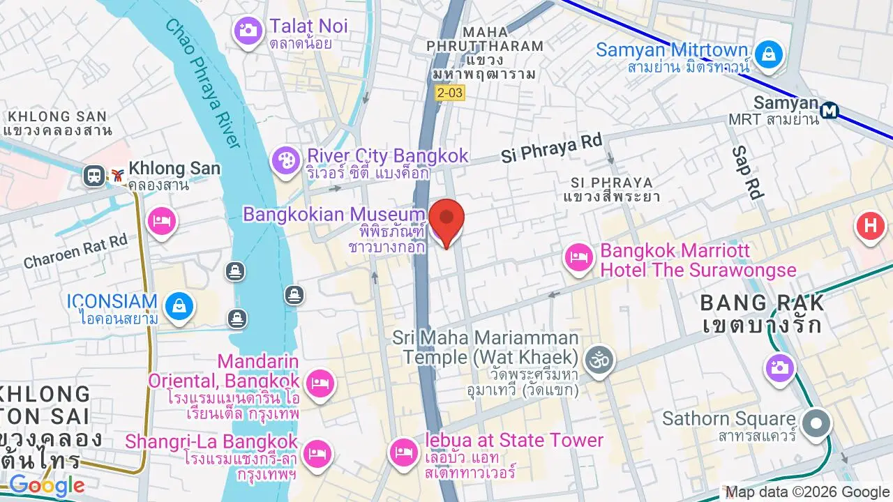 Map showing location of Bangkokian Museum
