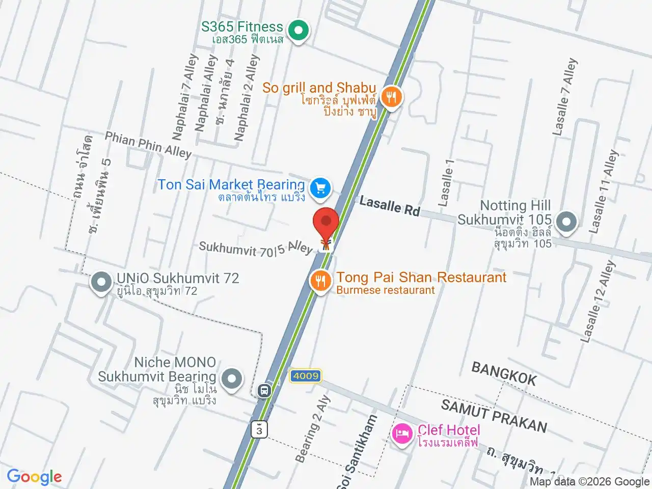 Map showing the location of Bearing station