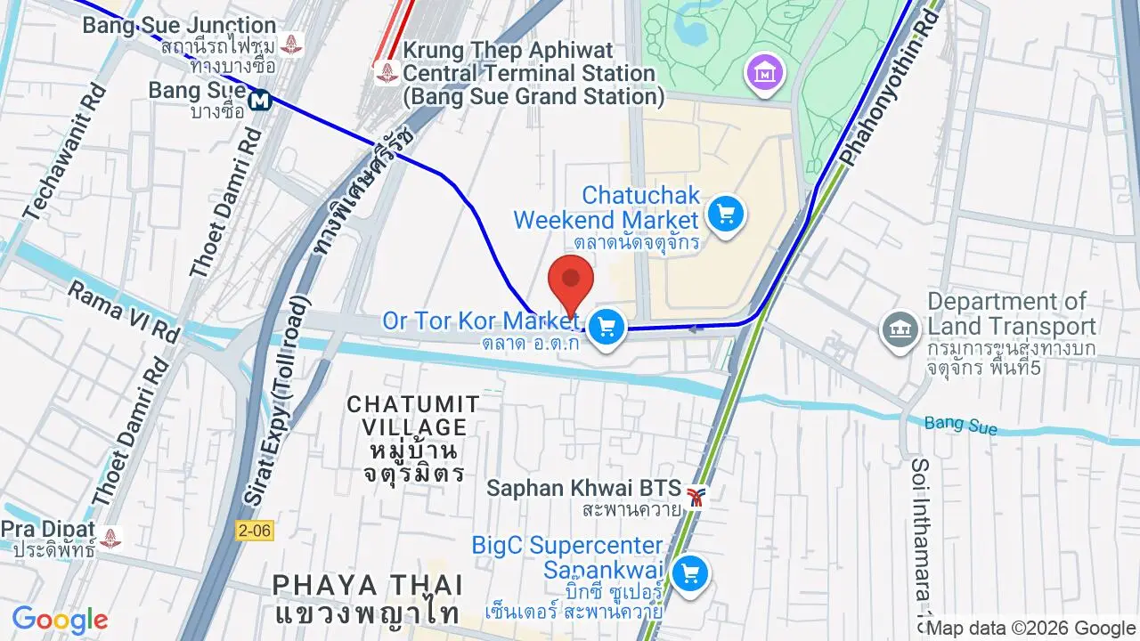 Map showing location of Best Western Chatuchak