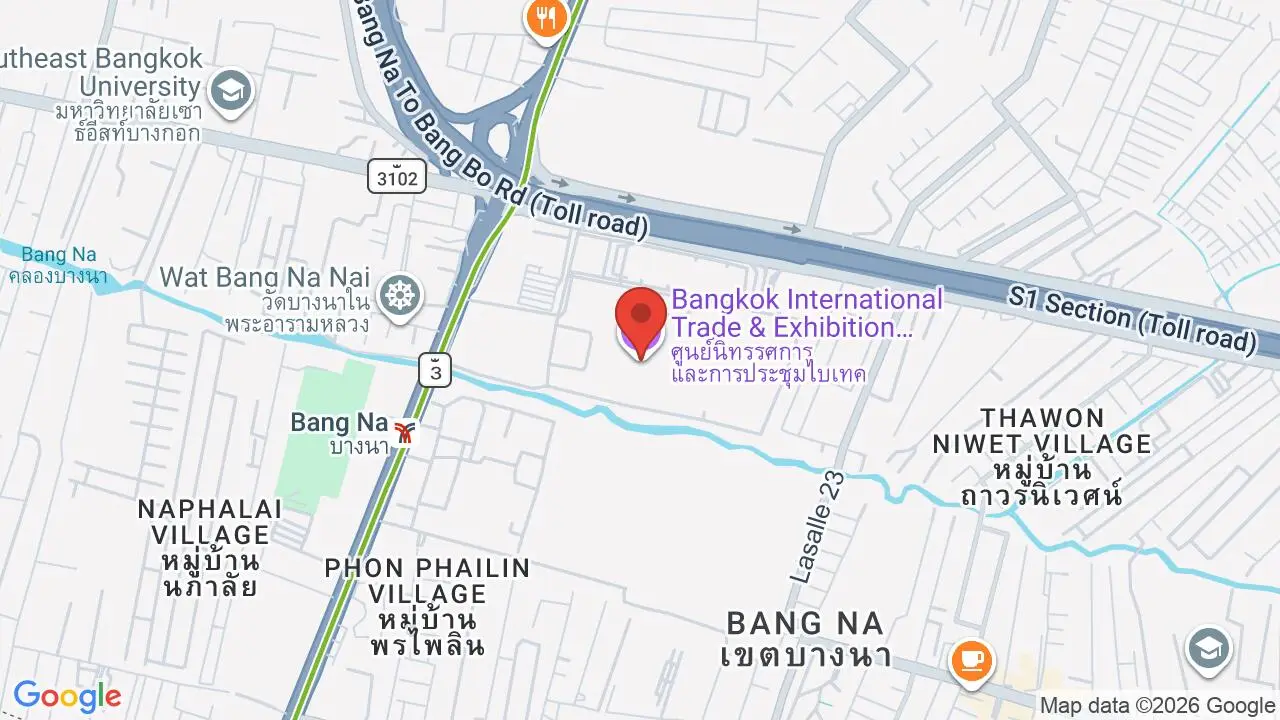 Map showing location of BITEC