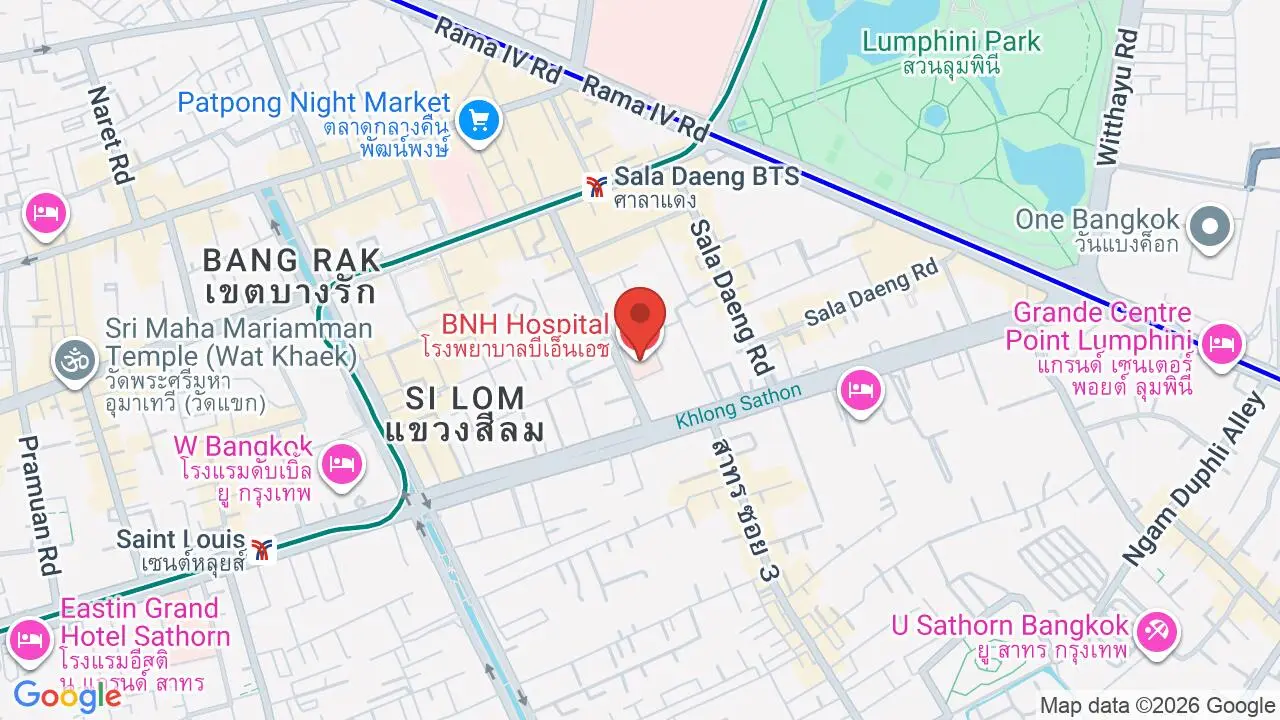 Map showing location of BNH Hospital