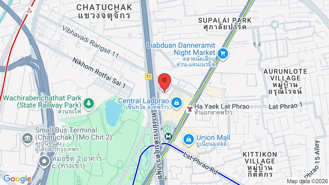 Map showing location of Centara Grand at Central Plaza Ladprao Bangkok