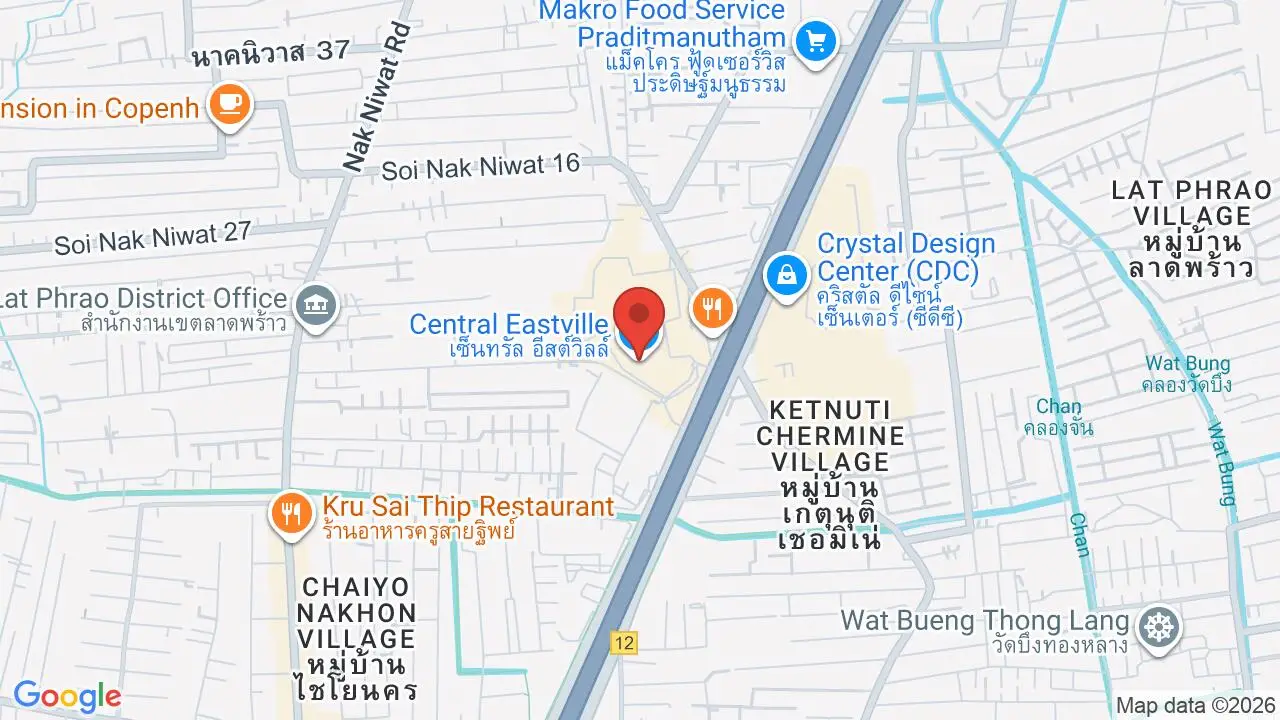 Map showing location of Central EastVille
