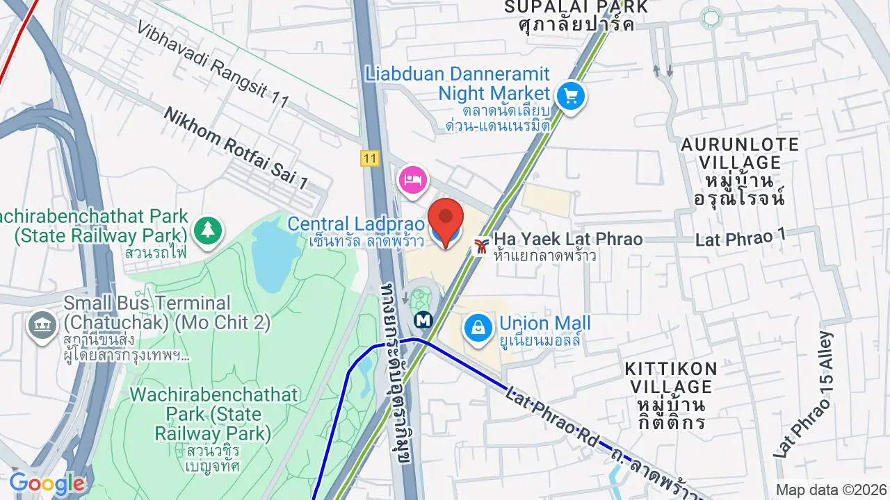 Map showing location of Central Ladprao