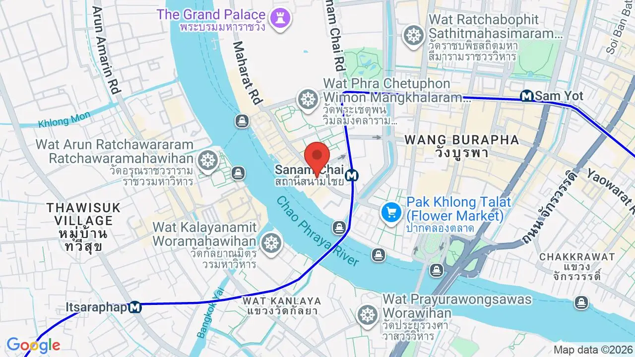 Map showing location of Chakrabongse Dining
