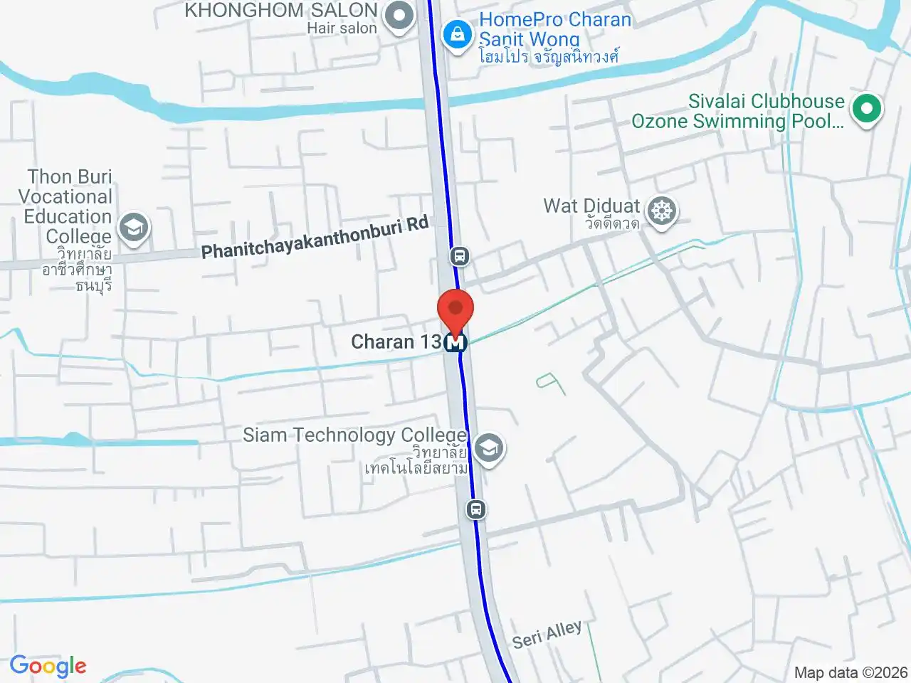 Map showing the location of Charan 13 station