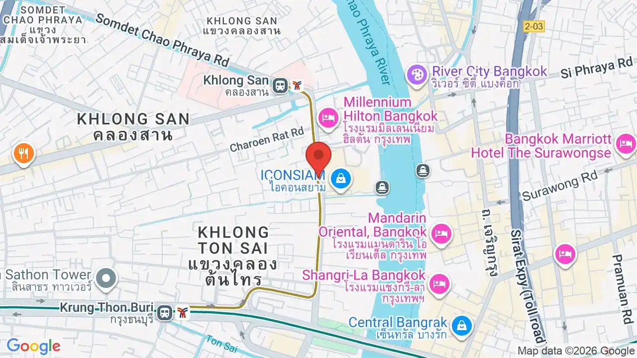 Google map centered on Charoen Nakhon
