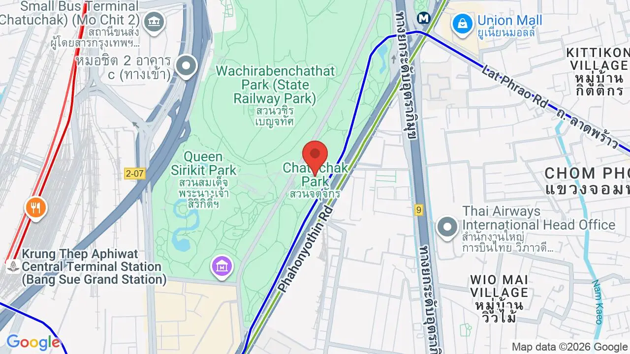 Map showing location of Chatuchak Park