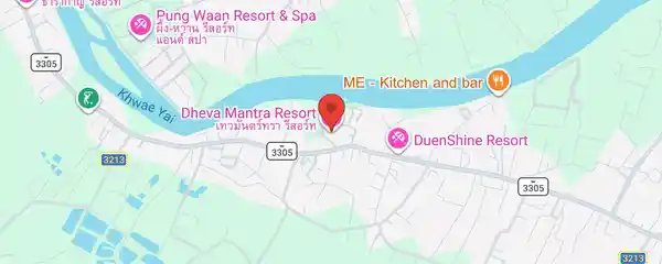 Static map showing Dheva Mantra Resort in Kanchanaburi