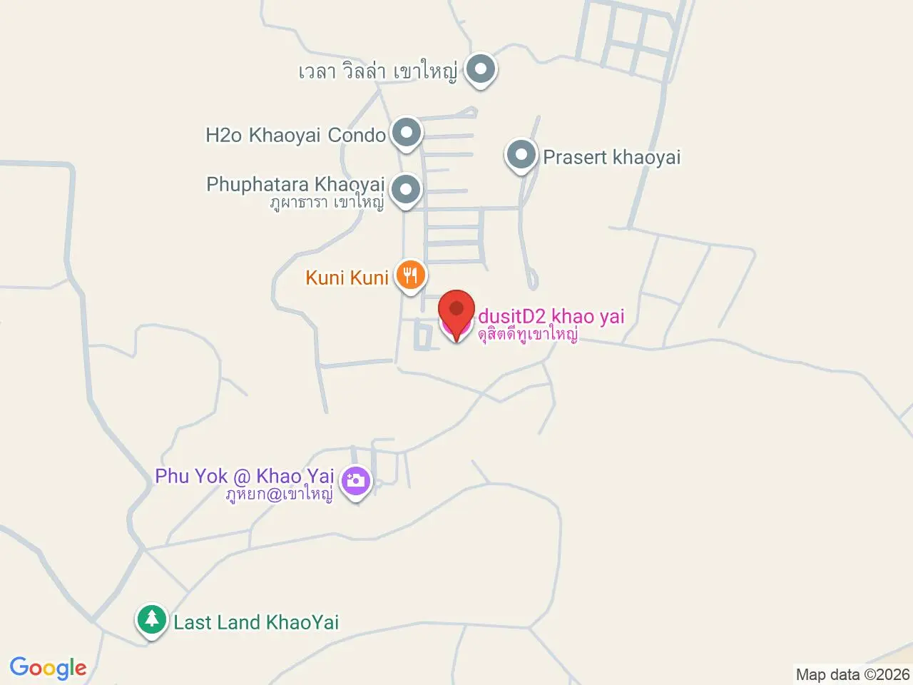 Static map showing dusitD2 Khao Yai in Khao Yai