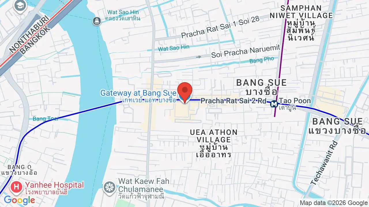 Map showing location of Gateway at Bangsue