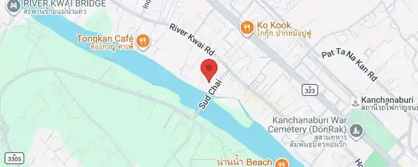 Static map showing Good Times Restaurant in Kanchanaburi