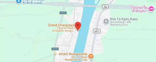 Static map showing Grand Chaopraya in Ayutthaya