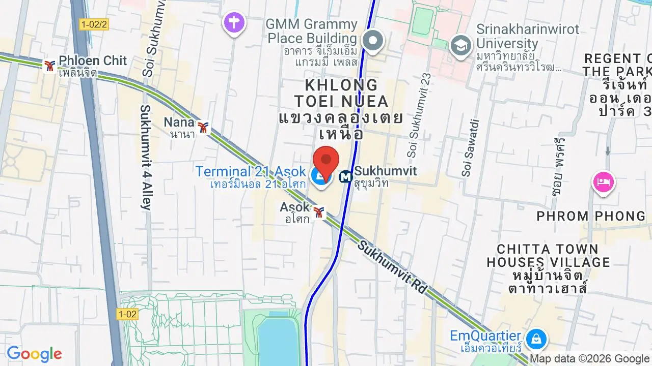 Map showing location of Grande Centre Point Terminal 21