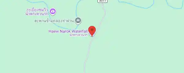 Static map showing Haew Narok Waterfall in Khao Yai