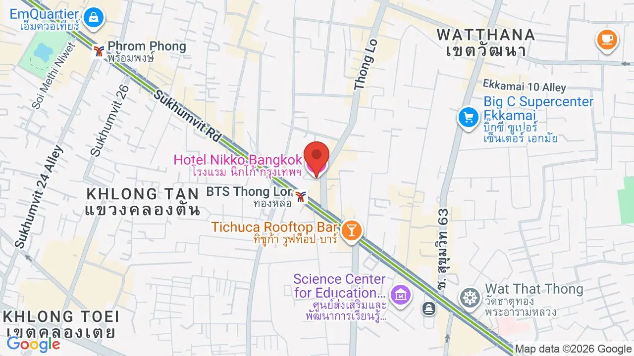 Map showing location of Hotel Nikko Bangkok