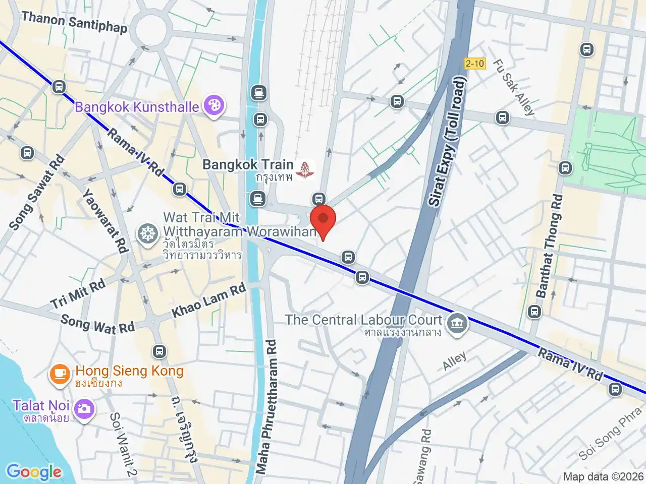 Map showing the location of Hua Lamphong station