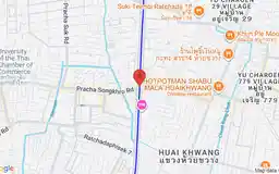 Map showing location of Huai Khwang station