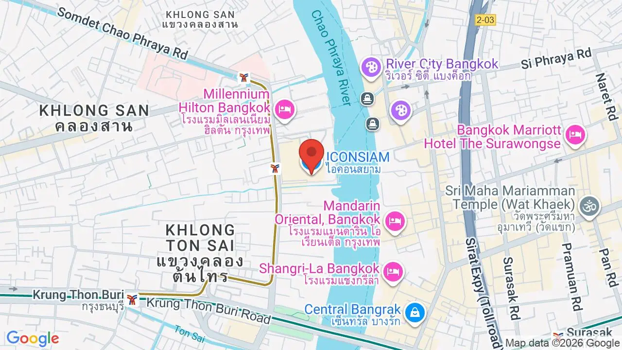 Map showing location of ICONSIAM