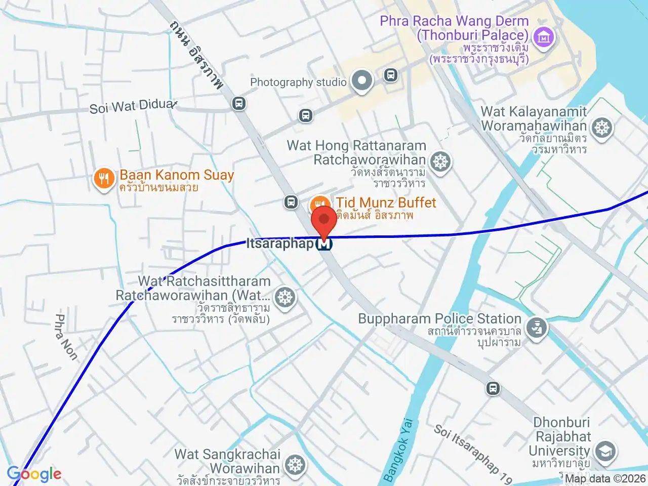 Map showing the location of Itsaraphap station