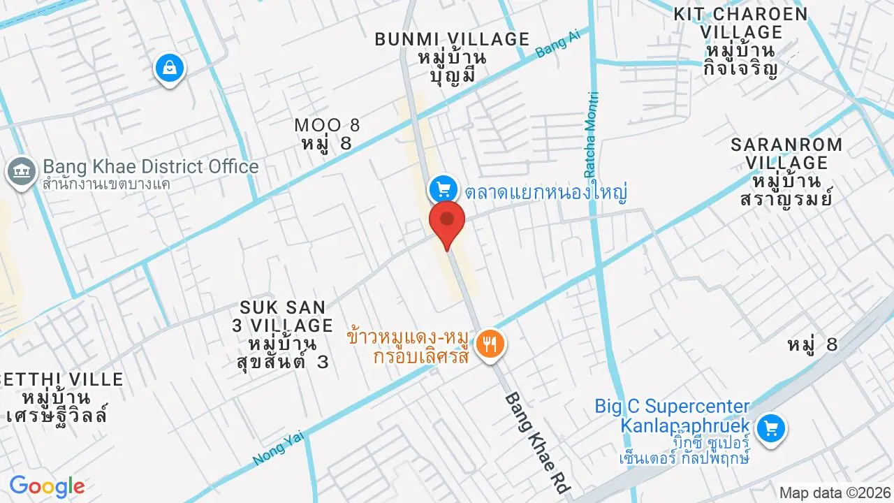 Map showing location of Jao Nai Fish Ball (Bang Khae Road)