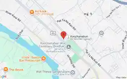 Static map showing JJ Night Market Kanchanaburi in Kanchanaburi