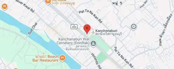 Static map showing JJ Night Market Kanchanaburi in Kanchanaburi