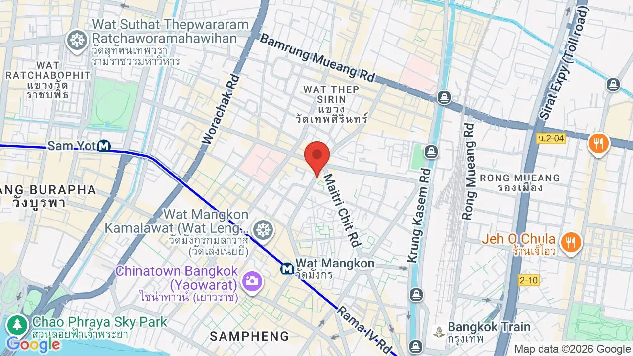 Map showing location of Jok's Kitchen