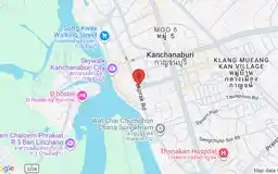 Static map showing Kanchanaburi Walking Street in Kanchanaburi