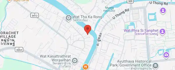 Static map showing Kaow Laor in Ayutthaya