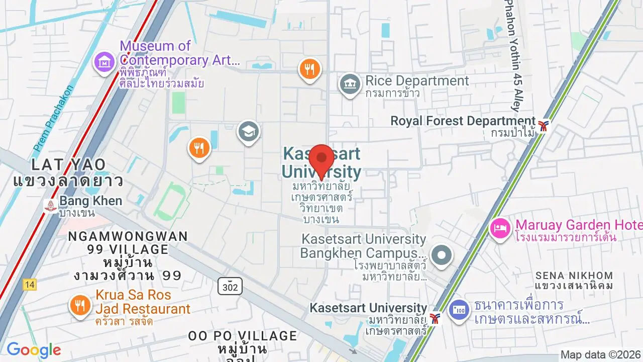 Map showing location of Kasetsart University (Bangkhen Campus)